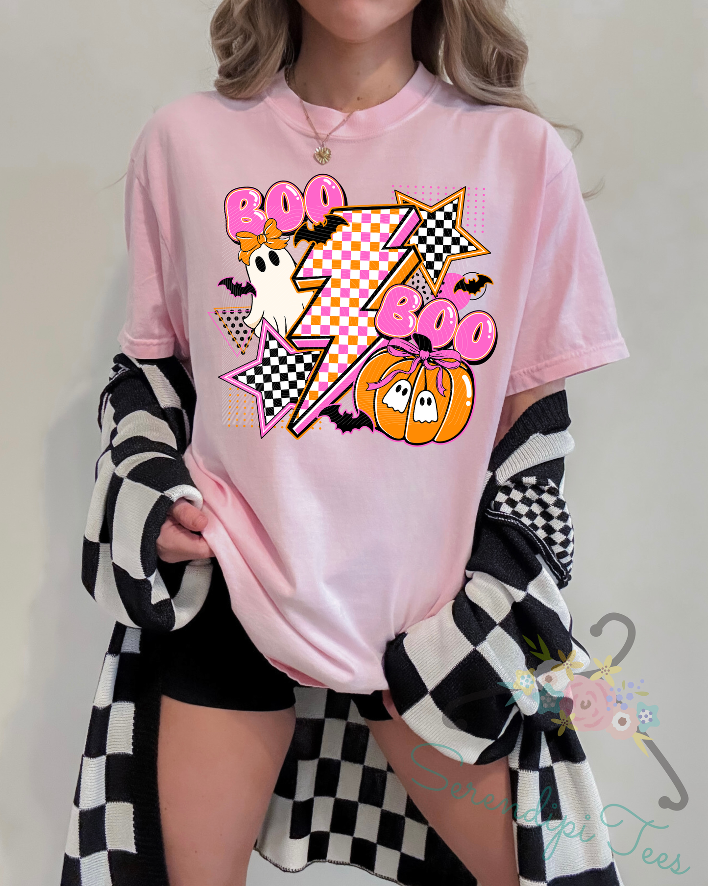 Colorful Checkered Boo