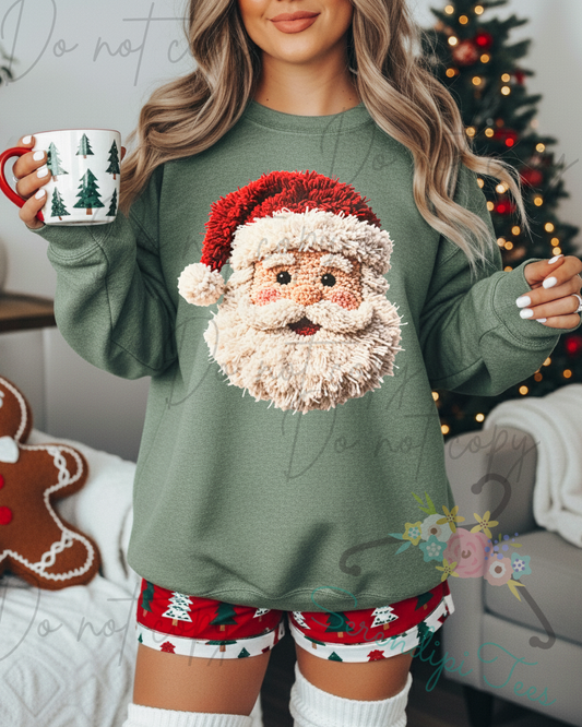 Faux Yarn Santa Crewneck