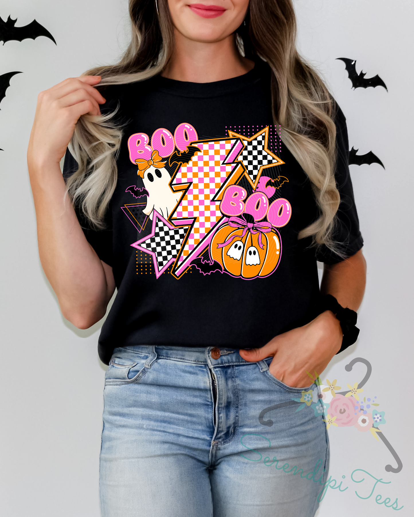 Colorful Checkered Boo