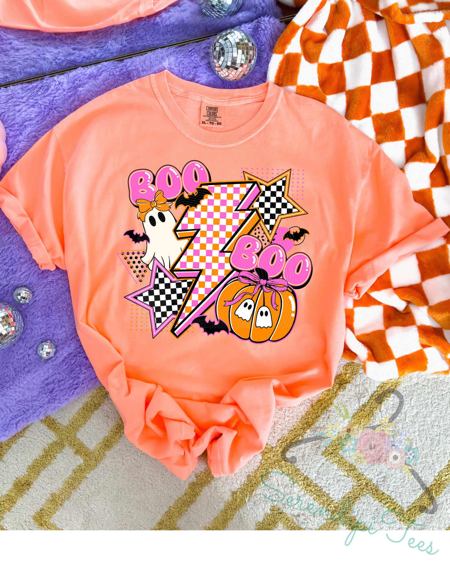 Colorful Checkered Boo